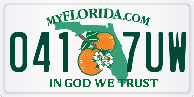 FL license plate 0417UW