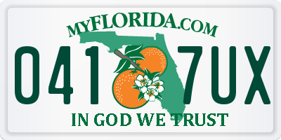 FL license plate 0417UX