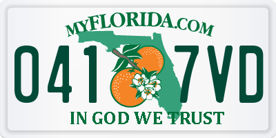 FL license plate 0417VD