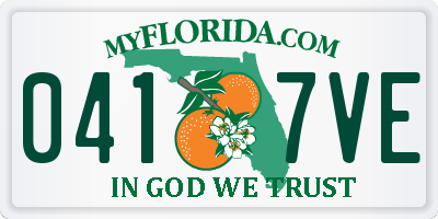 FL license plate 0417VE