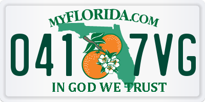 FL license plate 0417VG