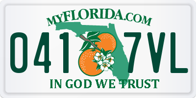 FL license plate 0417VL