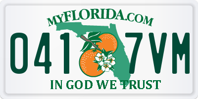 FL license plate 0417VM