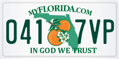 FL license plate 0417VP