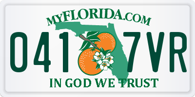 FL license plate 0417VR