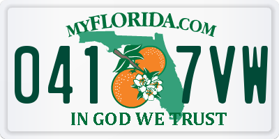 FL license plate 0417VW