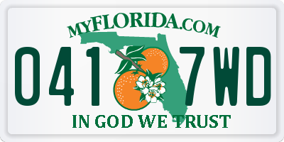 FL license plate 0417WD