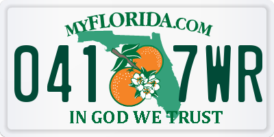 FL license plate 0417WR