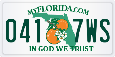 FL license plate 0417WS