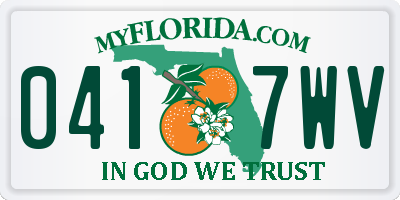 FL license plate 0417WV