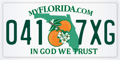 FL license plate 0417XG