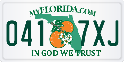 FL license plate 0417XJ