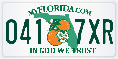 FL license plate 0417XR