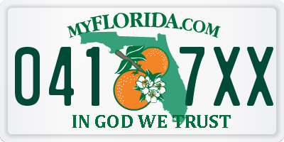 FL license plate 0417XX