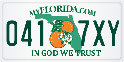 FL license plate 0417XY