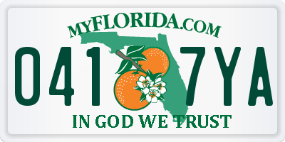 FL license plate 0417YA