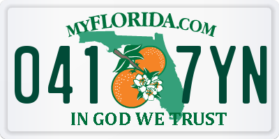 FL license plate 0417YN