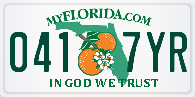 FL license plate 0417YR