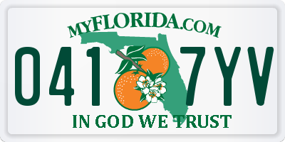 FL license plate 0417YV