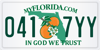 FL license plate 0417YY