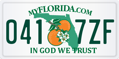 FL license plate 0417ZF