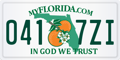FL license plate 0417ZI