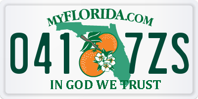 FL license plate 0417ZS