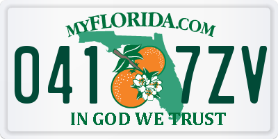 FL license plate 0417ZV