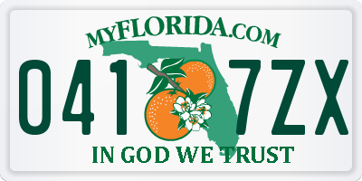 FL license plate 0417ZX