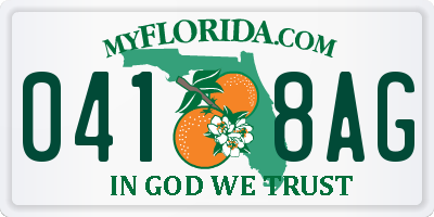 FL license plate 0418AG