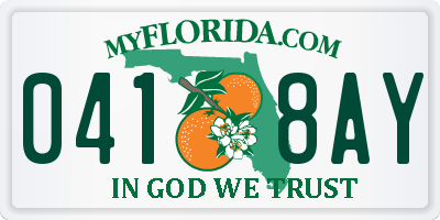 FL license plate 0418AY