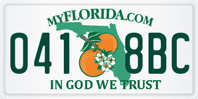 FL license plate 0418BC
