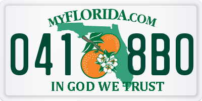 FL license plate 0418BO