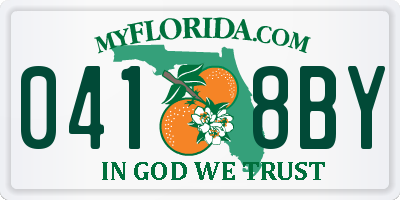 FL license plate 0418BY