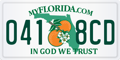 FL license plate 0418CD