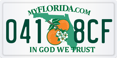 FL license plate 0418CF