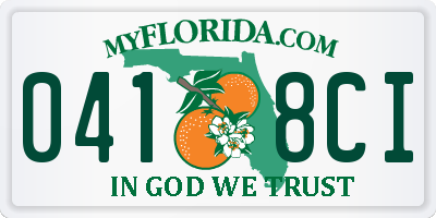 FL license plate 0418CI
