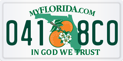 FL license plate 0418CO