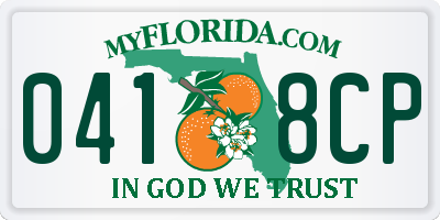 FL license plate 0418CP