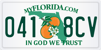 FL license plate 0418CV