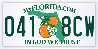 FL license plate 0418CW