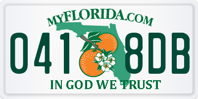 FL license plate 0418DB