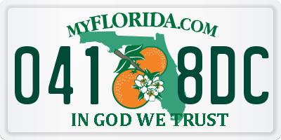 FL license plate 0418DC