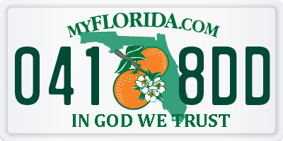 FL license plate 0418DD