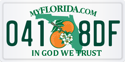 FL license plate 0418DF