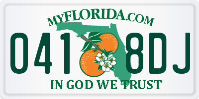 FL license plate 0418DJ