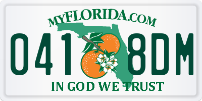 FL license plate 0418DM