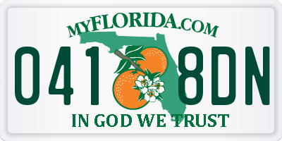 FL license plate 0418DN