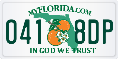 FL license plate 0418DP