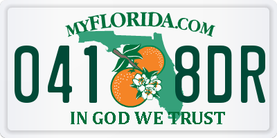 FL license plate 0418DR